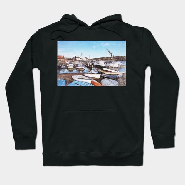 Quayside Scene At Woodbridge Hoodie by IanWL